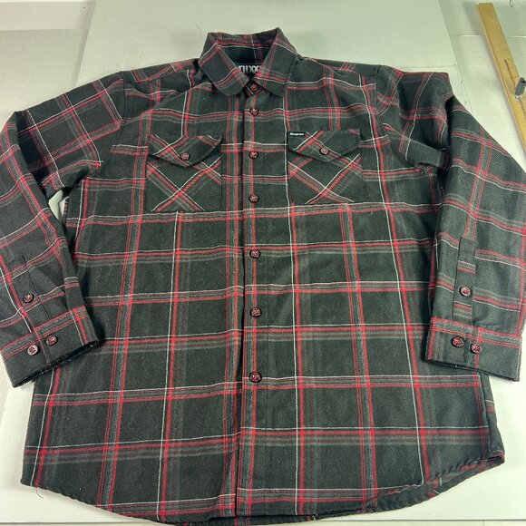 Dixxon Snap On Tool Flannel Shirt Adult Large Black Plaid Button Up Long Sleeve - Picture 4 of 16